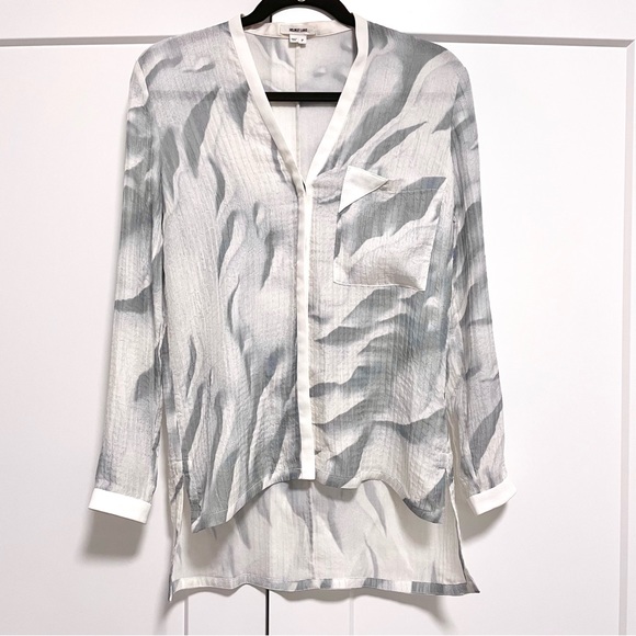 Helmut Lang Mars Print Silk Blouse Size P / XS / US 2 - Picture 3 of 12